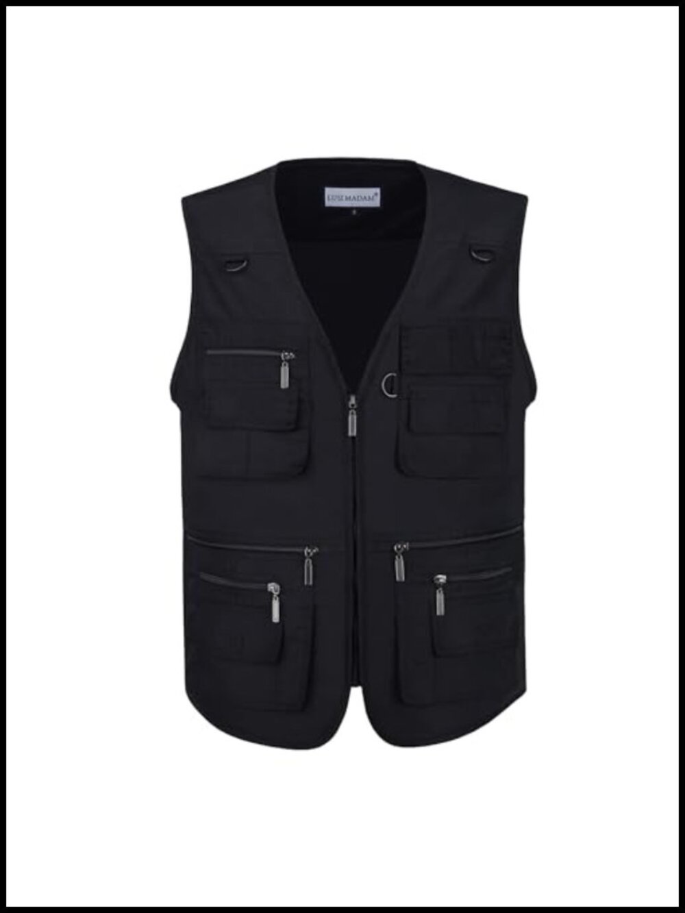 Stone Washed Polyester Cotton Multi-Pocket Fishing Work Vest Outerwear
